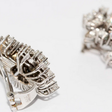 Diamant-Ohrringe mit Clips Weißgold – Brillantpavé, ca. 4 ct gesamt