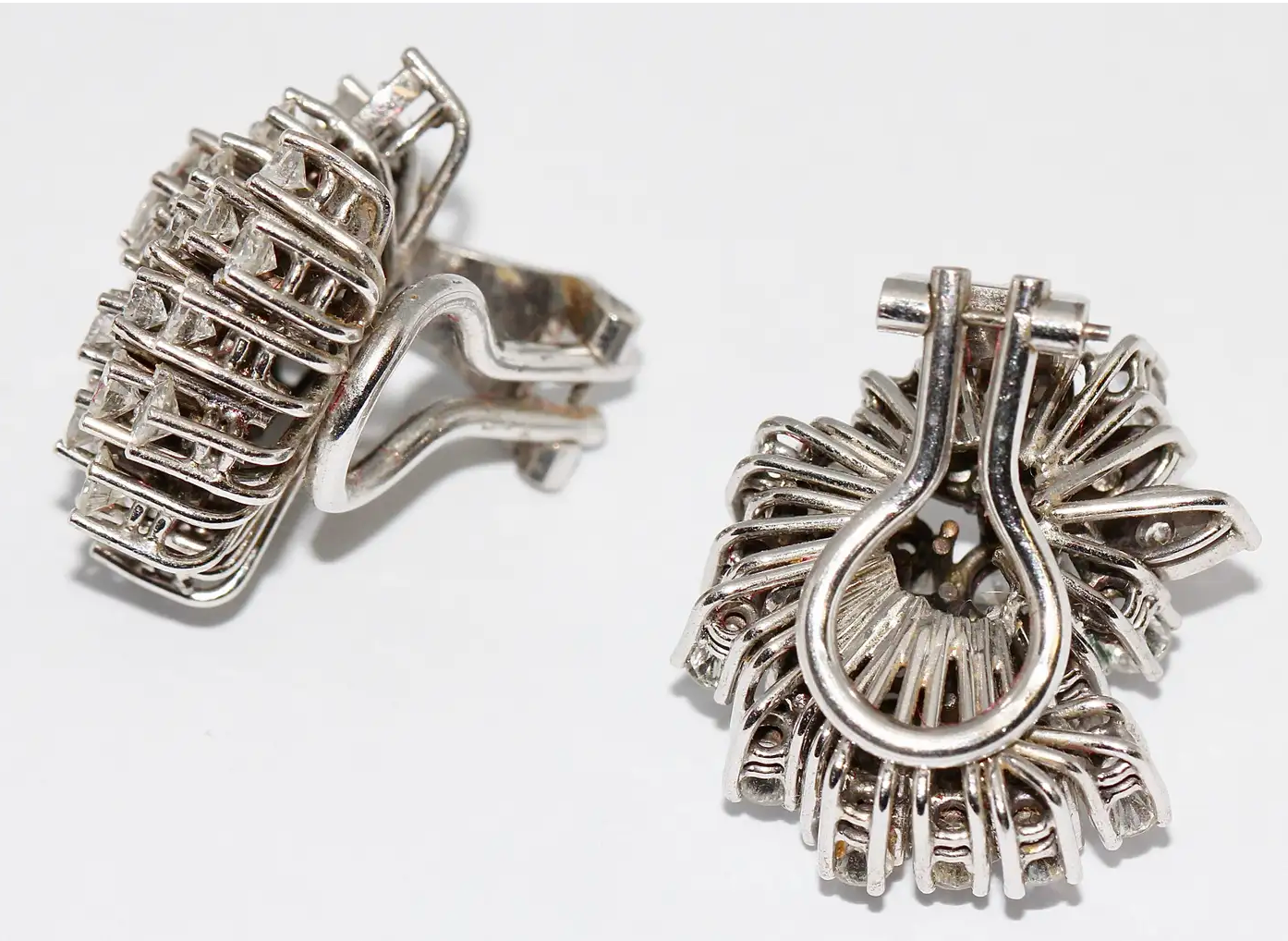 Diamant-Ohrringe mit Clips Weißgold – Brillantpavé, ca. 4 ct gesamt