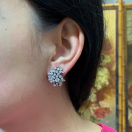 Diamant-Ohrringe mit Clips Weißgold – Brillantpavé, ca. 4 ct gesamt