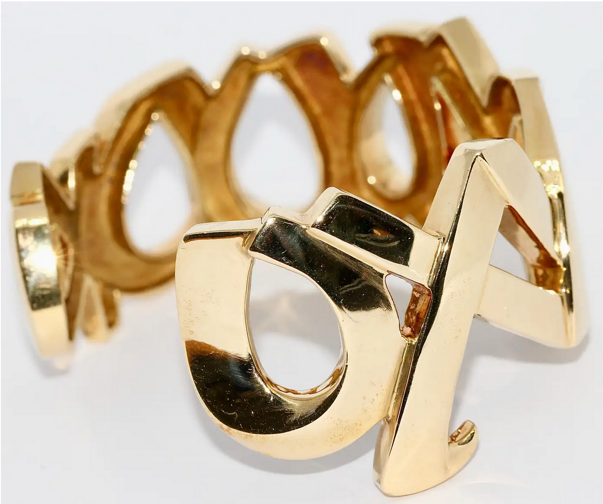 Tiffany & Co. Paloma Picasso Armreif „Love & Kisses XO“ aus 18 Karat Gelbgold