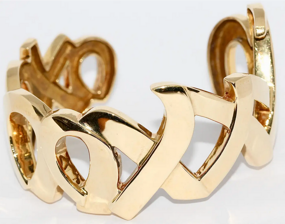 Tiffany & Co. Paloma Picasso Armreif „Love & Kisses XO“ aus 18 Karat Gelbgold
