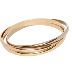 Cartier „Trinity“ Armreif MD aus 18 Karat Gelb-, Weiß- und Roségold