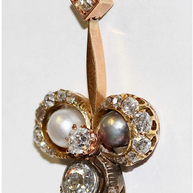 Antikes Jugendstil-Collier aus Gold mit Diamanten und Naturperlen