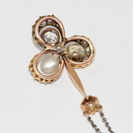 Antikes Jugendstil-Collier aus Gold mit Diamanten und Naturperlen