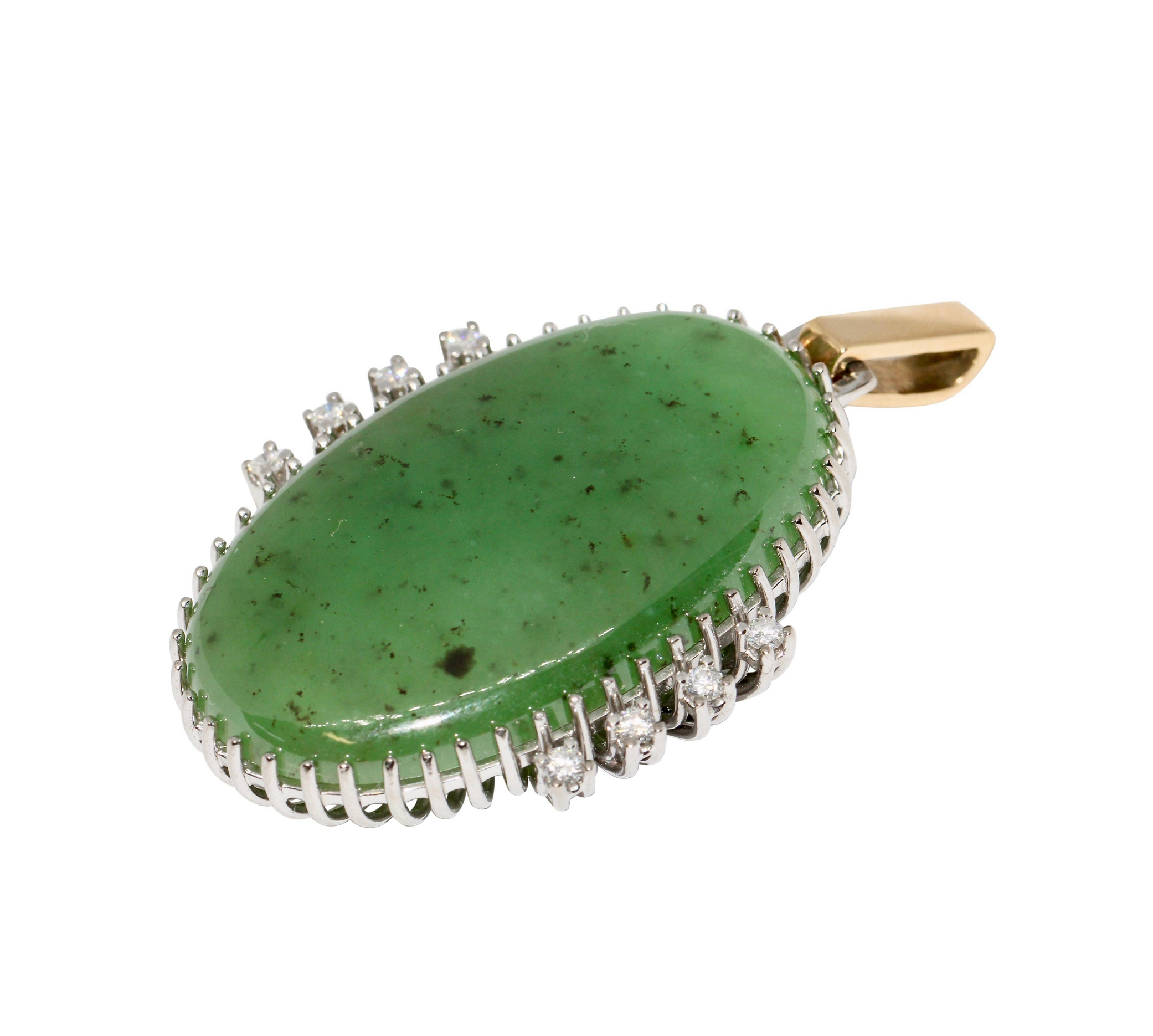Anhänger aus 18 Karat Gold mit Jade und Diamanten