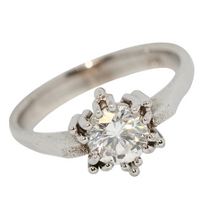 Zertifizierter Solitärring, Verlobungsring mit 1,01 ct Diamant Top Wesselton – 18K Weißgold