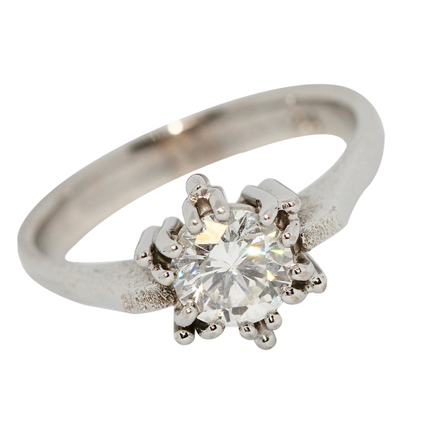 Zertifizierter Solitärring, Verlobungsring mit 1,01 ct Diamant Top Wesselton – 18K Weißgold