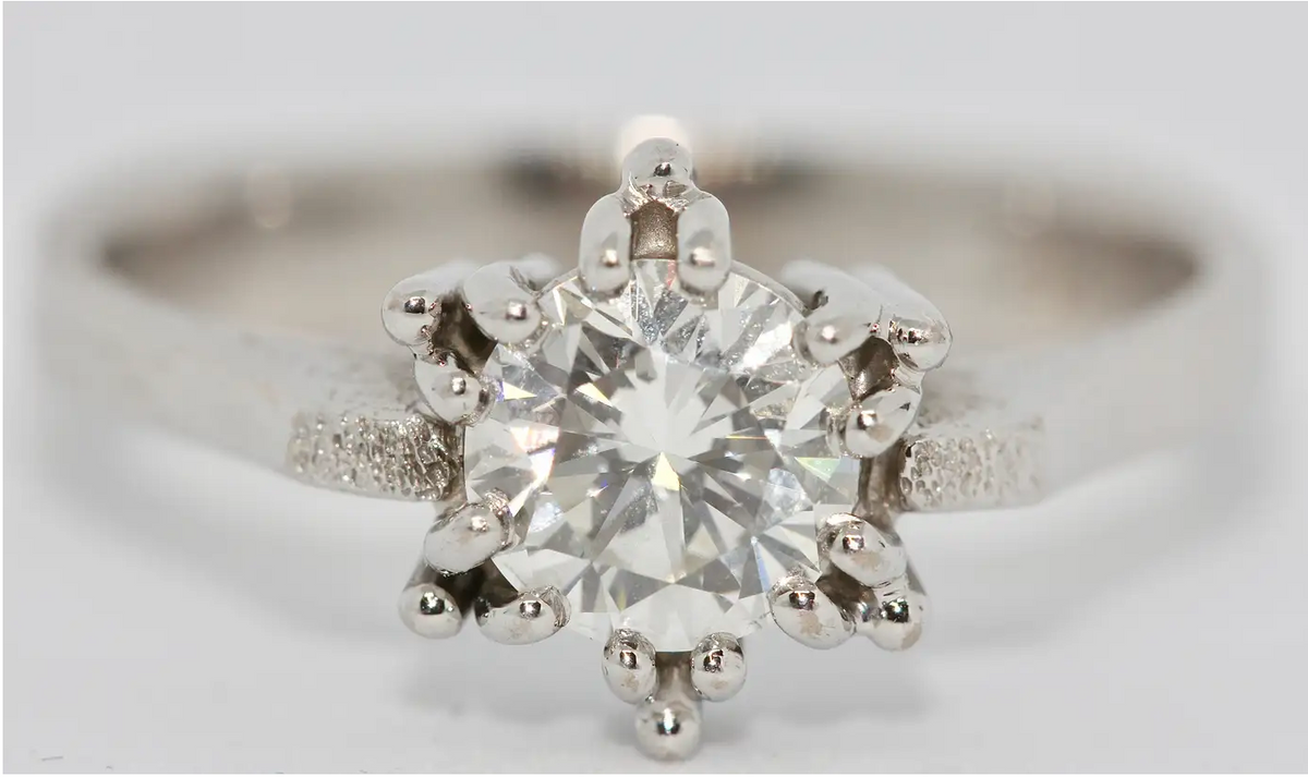 Zertifizierter Solitärring, Verlobungsring mit 1,01 ct Diamant Top Wesselton – 18K Weißgold