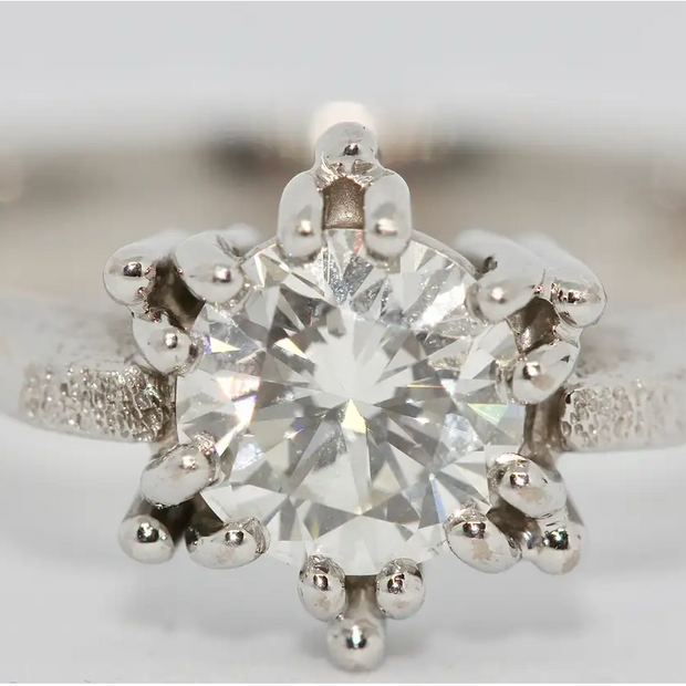 Zertifizierter Solitärring, Verlobungsring mit 1,01 ct Diamant Top Wesselton – 18K Weißgold