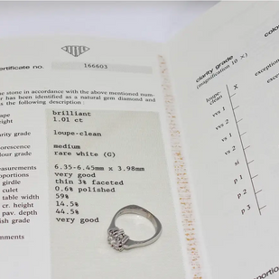 Zertifizierter Solitärring, Verlobungsring mit 1,01 ct Diamant Top Wesselton – 18K Weißgold