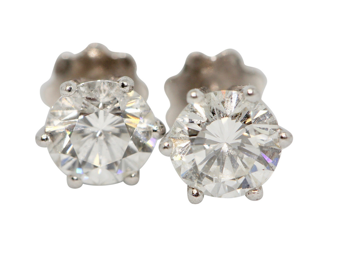 Diamant-Ohrstecker aus 18 Karat Weißgold – 1,45 ct