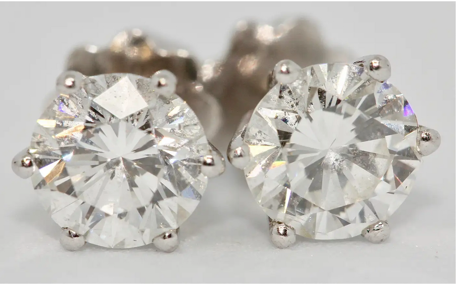 Diamant-Ohrstecker aus 18 Karat Weißgold – 1,45 ct