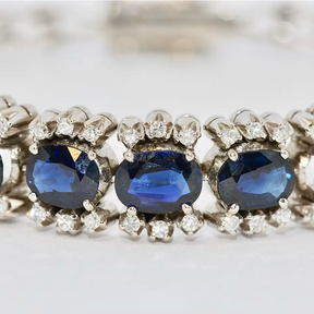Elegantes Saphir-Diamant-Armband aus 18 Karat Weißgold