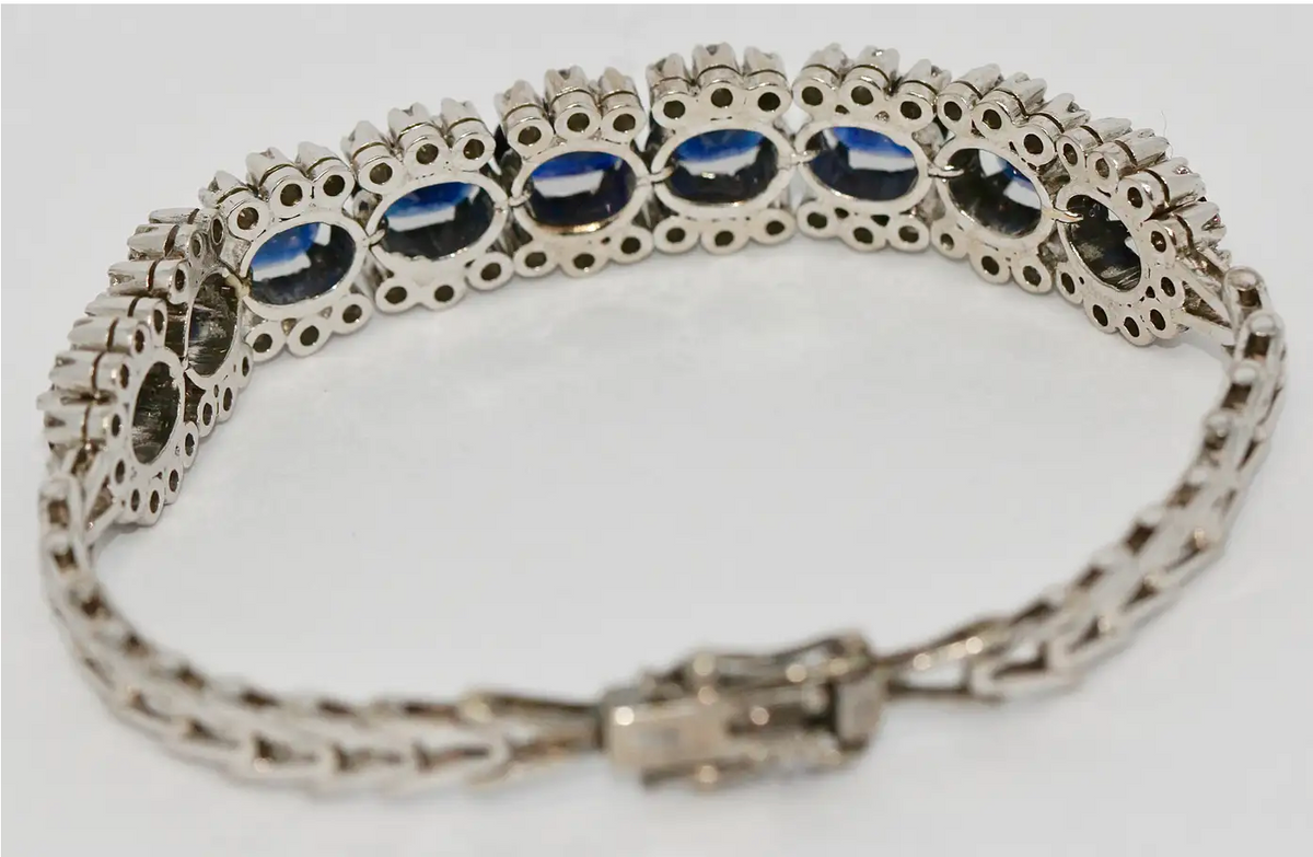Elegantes Saphir-Diamant-Armband aus 18 Karat Weißgold