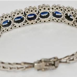 Elegantes Saphir-Diamant-Armband aus 18 Karat Weißgold
