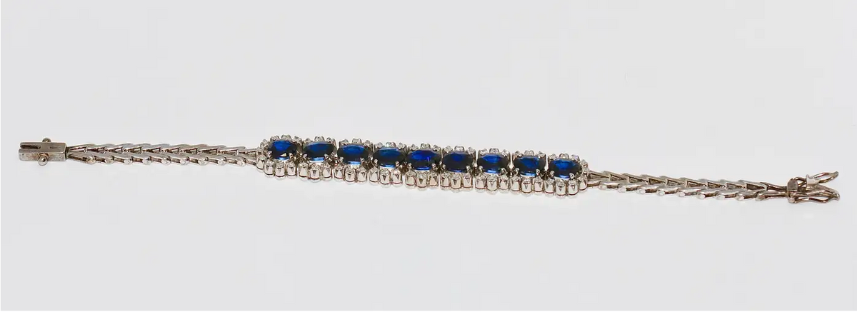 Elegantes Saphir-Diamant-Armband aus 18 Karat Weißgold