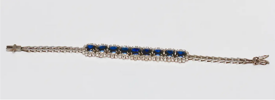 Elegantes Saphir-Diamant-Armband aus 18 Karat Weißgold