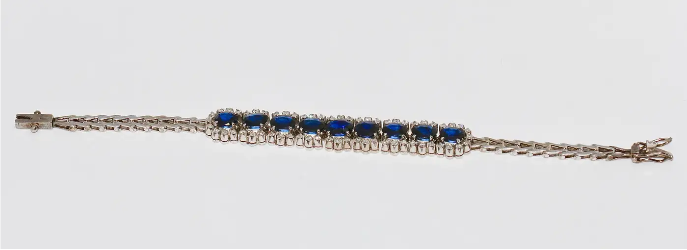 Elegantes Saphir-Diamant-Armband aus 18 Karat Weißgold