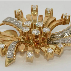Prächtige 18 Karat Goldbrosche & Anhänger mit Diamanten