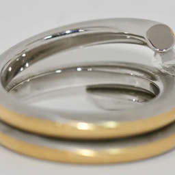 Modernistischer Solitärring aus 950 Platin und 21,6 Karat Gelbgold mit 0,53 ct Diamant (D/IF)