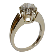 Antiker Damen Ring mit großem Diamant European Old Cut – 18 Karat Gold