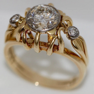 1.5 Karat Diamantring Gelbgold mit zentralem Brillanten