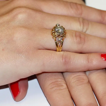 1.5 Karat Diamantring Gelbgold mit zentralem Brillanten