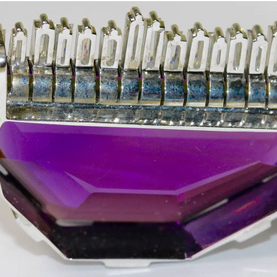 Weißgold Collier mit großem Amethyst und Diamanten