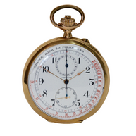 Longines Chronograph Taschenuhr „Gradué pour 30 Pulsations“ – 18 Karat Gelbgold