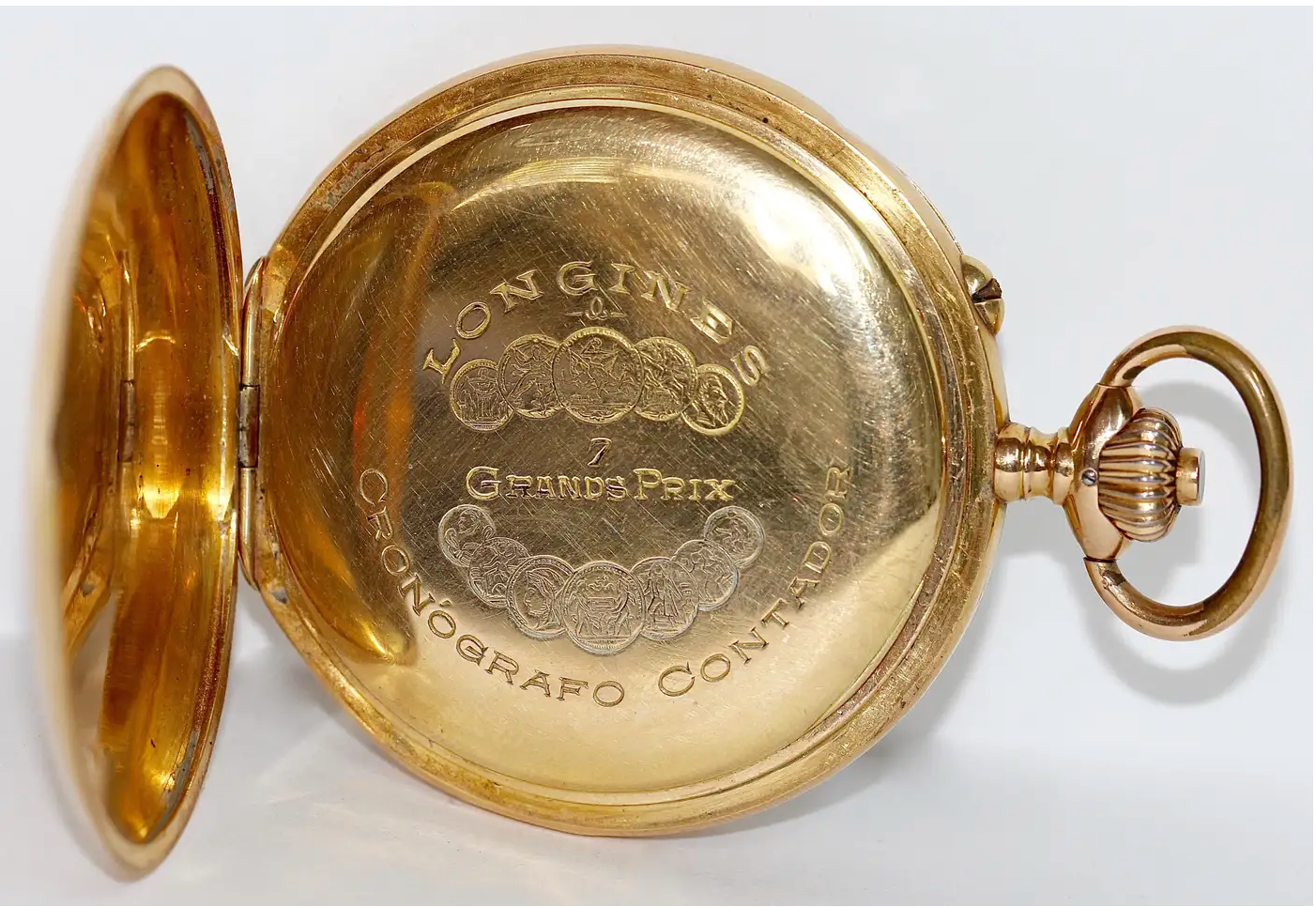 Longines Chronograph Taschenuhr „Gradué pour 30 Pulsations“ – 18 Karat Gelbgold