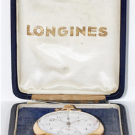 Longines Chronograph Taschenuhr „Gradué pour 30 Pulsations“ – 18 Karat Gelbgold