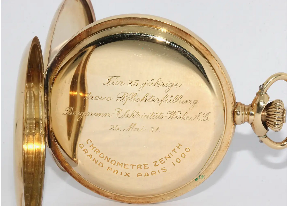 Zenith Taschenuhr Savonnette – 14 Karat Gelbgold