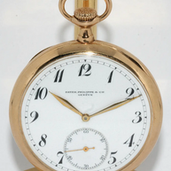 Patek Philippe 14 Karat Gold Taschenuhr mit Emailzifferblatt