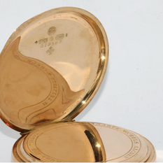 Patek Philippe 14 Karat Gold Taschenuhr mit Emailzifferblatt