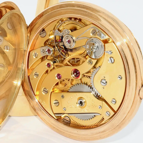 Patek Philippe 14 Karat Gold Taschenuhr mit Emailzifferblatt
