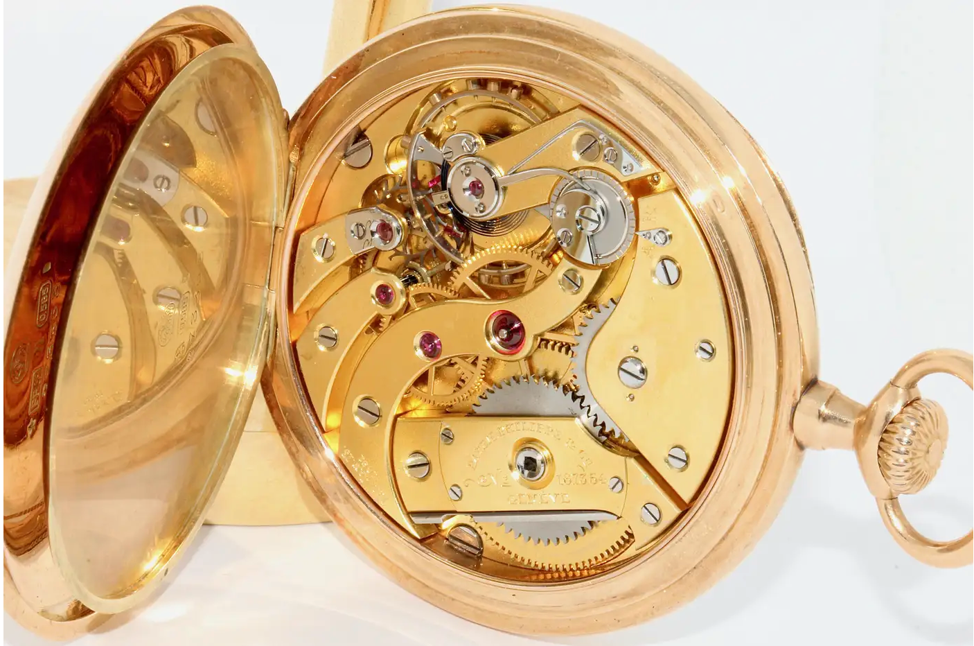 Patek Philippe 14 Karat Gold Taschenuhr mit Emailzifferblatt