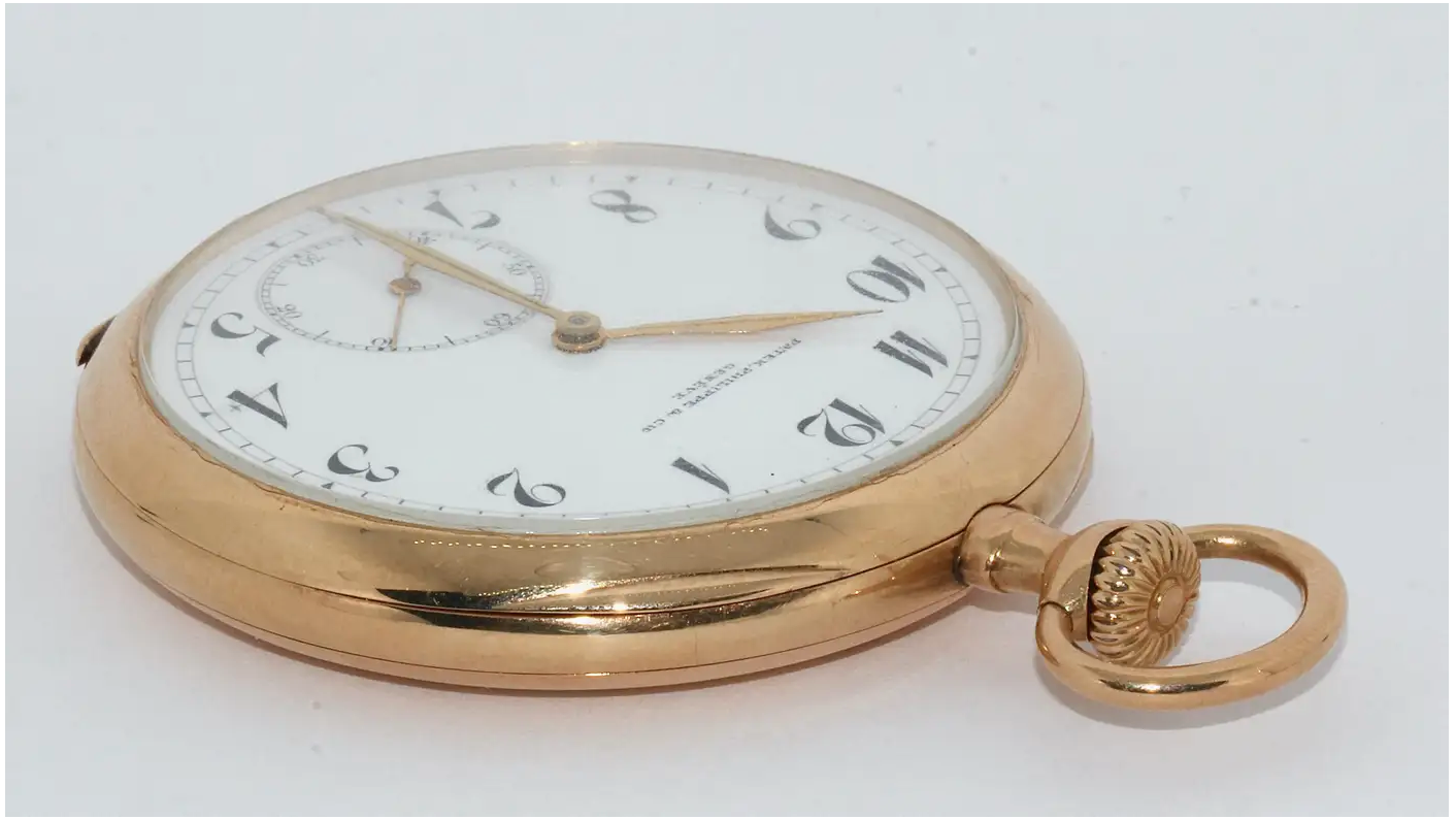 Patek Philippe 14 Karat Gold Taschenuhr mit Emailzifferblatt
