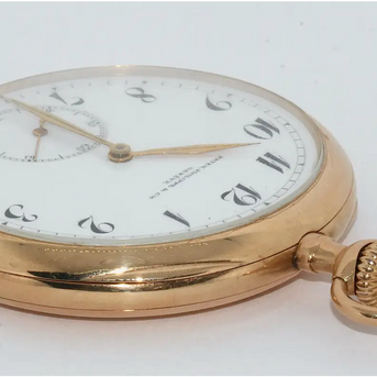 Patek Philippe 14 Karat Gold Taschenuhr mit Emailzifferblatt