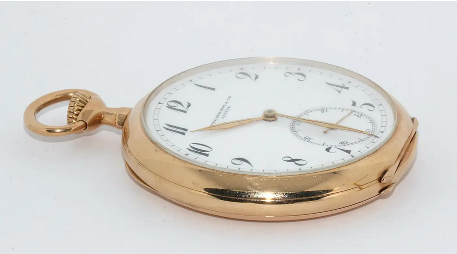 Patek Philippe 14 Karat Gold Taschenuhr mit Emailzifferblatt