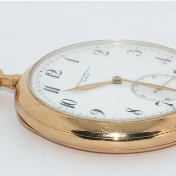 Patek Philippe 14 Karat Gold Taschenuhr mit Emailzifferblatt