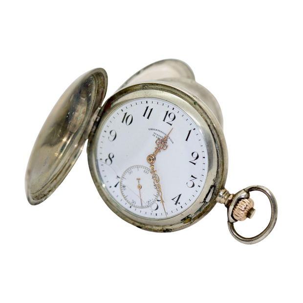 Glashütte Uhrenfabrik Union – Silberne Taschenuhr, Gehäuse von Dürrstein & Co.