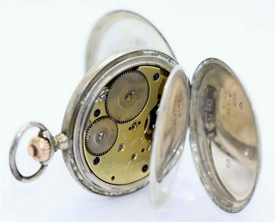 Glashütte Uhrenfabrik Union – Silberne Taschenuhr, Gehäuse von Dürrstein & Co.