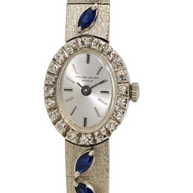 Favre-Leuba – Damenarmbanduhr aus 18 Karat Weißgold mit Diamanten und Saphiren
