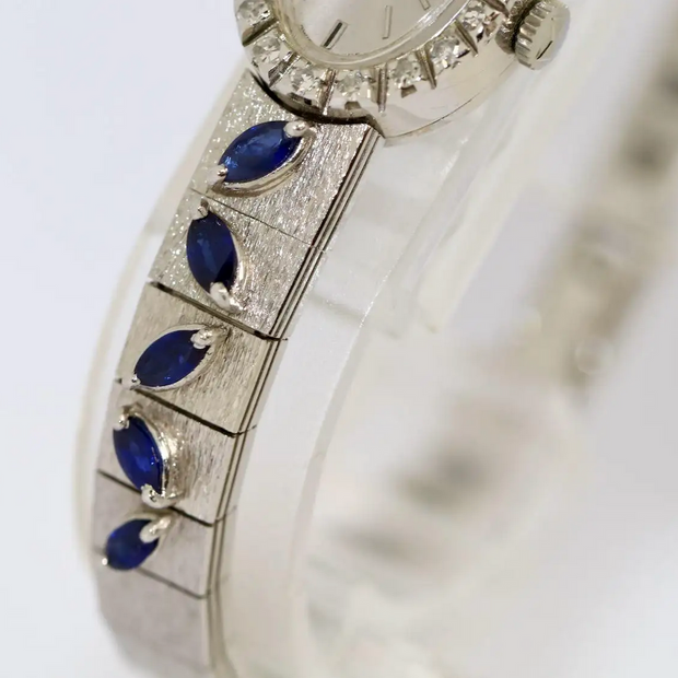 Favre-Leuba – Damenarmbanduhr aus 18 Karat Weißgold mit Diamanten und Saphiren