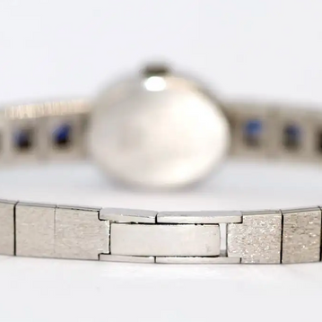 Favre-Leuba – Damenarmbanduhr aus 18 Karat Weißgold mit Diamanten und Saphiren