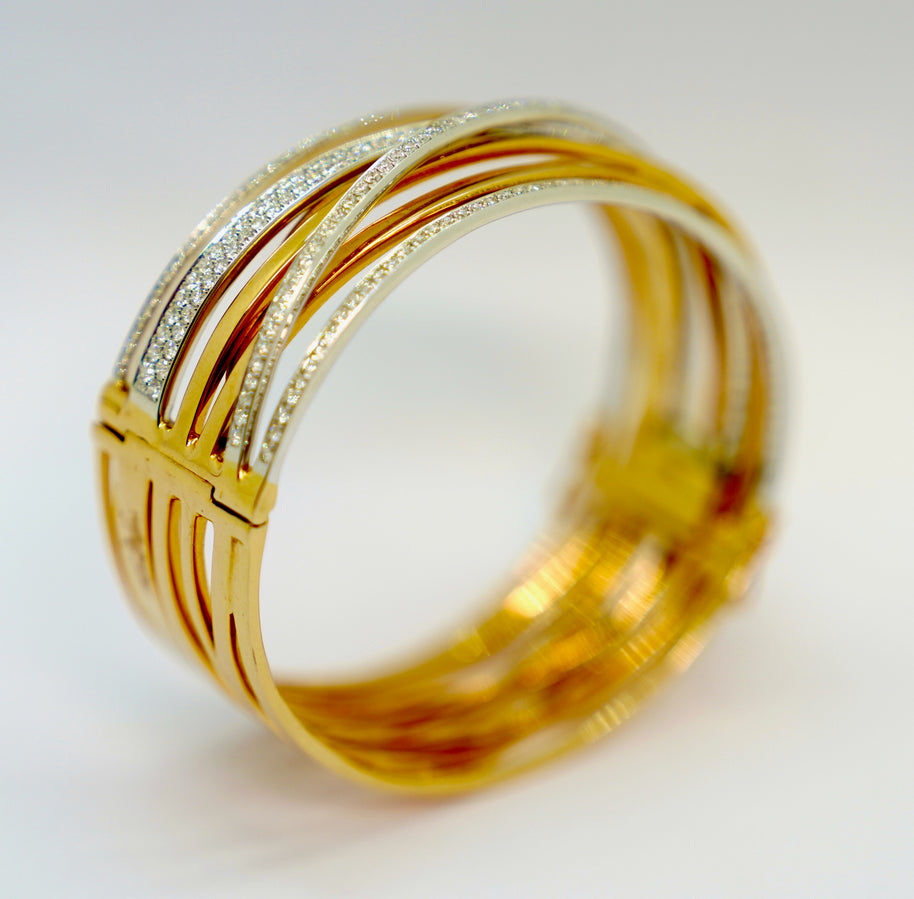 Al Coro Serenata Armreif aus 18K Rosé- & Weißgold mit Diamanten