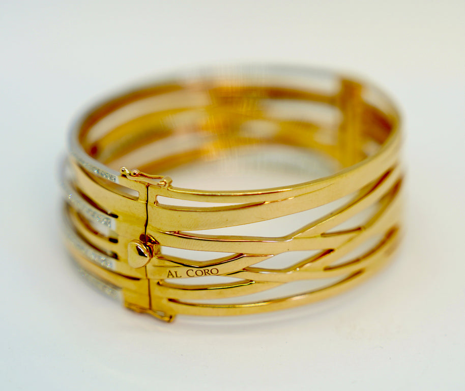 Al Coro Serenata Armreif aus 18K Rosé- & Weißgold mit Diamanten