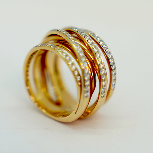 Al Coro Serenata Damenring aus 18K Roségold mit Diamanten, Größe 52,5