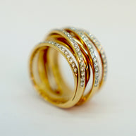 Al Coro Serenata Damenring aus 18K Roségold mit Diamanten, Größe 52,5
