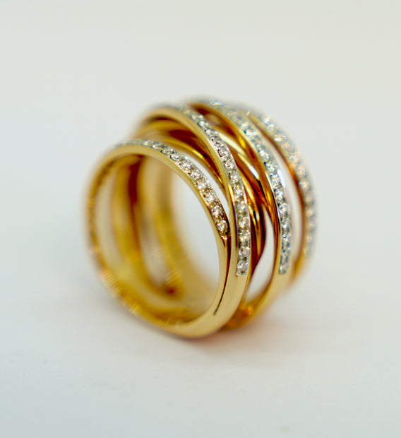 Al Coro Serenata Damenring aus 18K Roségold mit Diamanten, Größe 52,5
